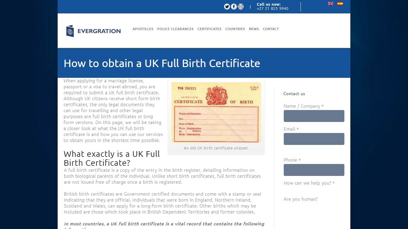 How to obtain a UK Full Birth Certificate | Evergration